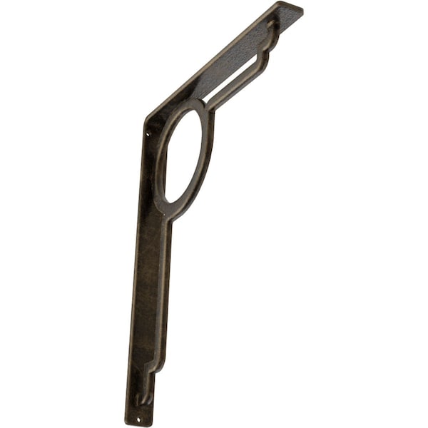 Ekena Millwork Maria Wrought Iron Bracket, (Single center brace), Antiqued Pale Gold 1 1/2"W x 12"D x 15"H BKTM01X12X15SMAAPG - main